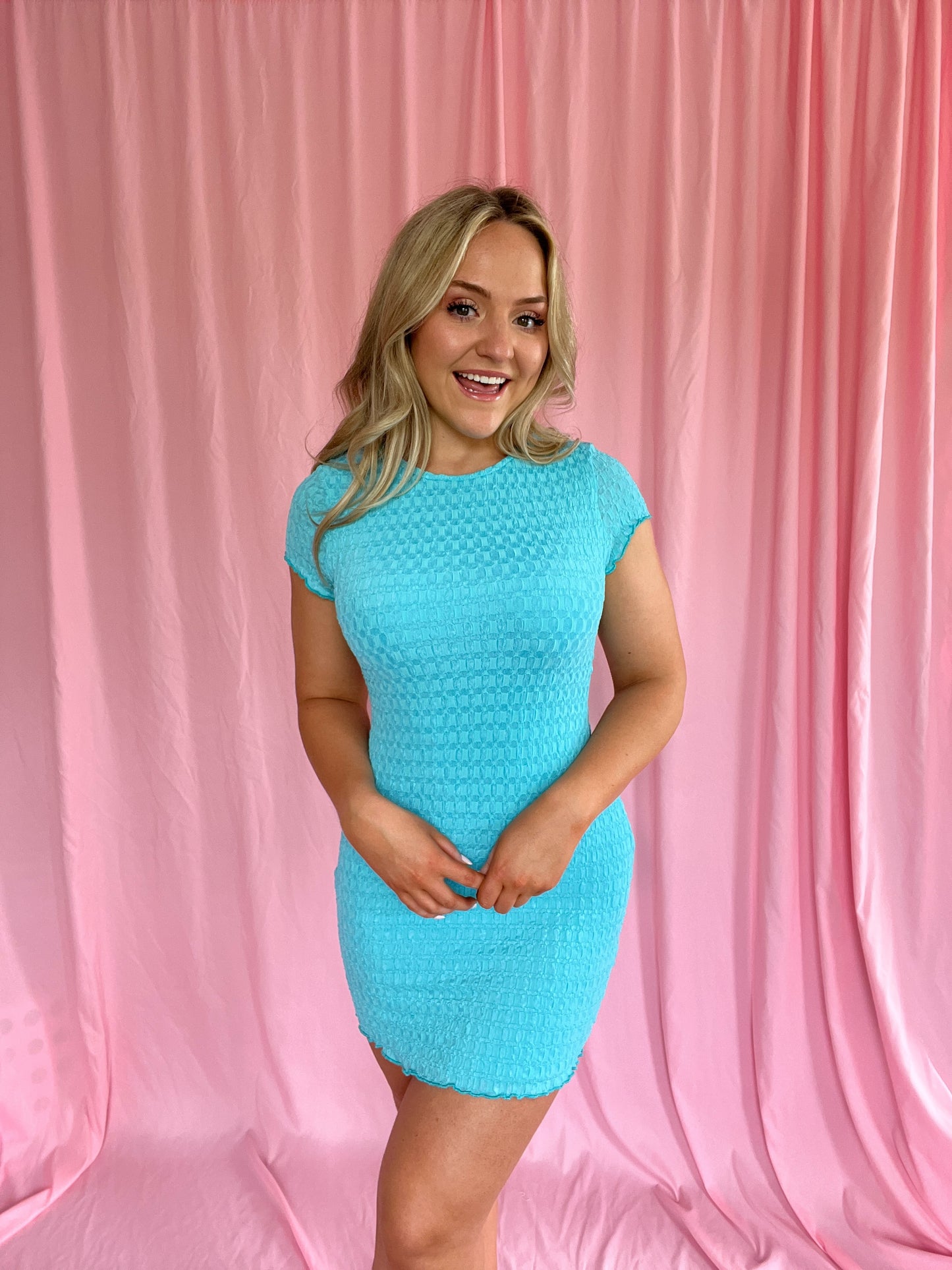 Aqua Mini Dress