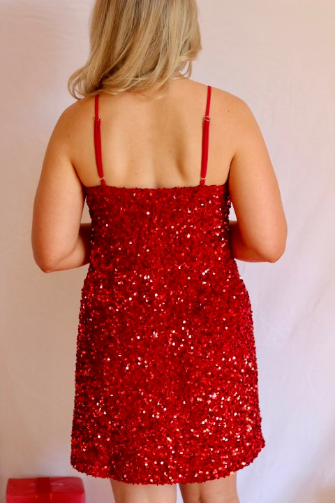 Red Sequin Dress