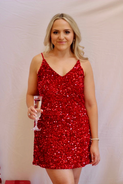 Red Sequin Dress