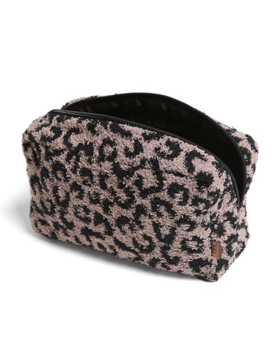 Sherpa Leopard Makeup Bag