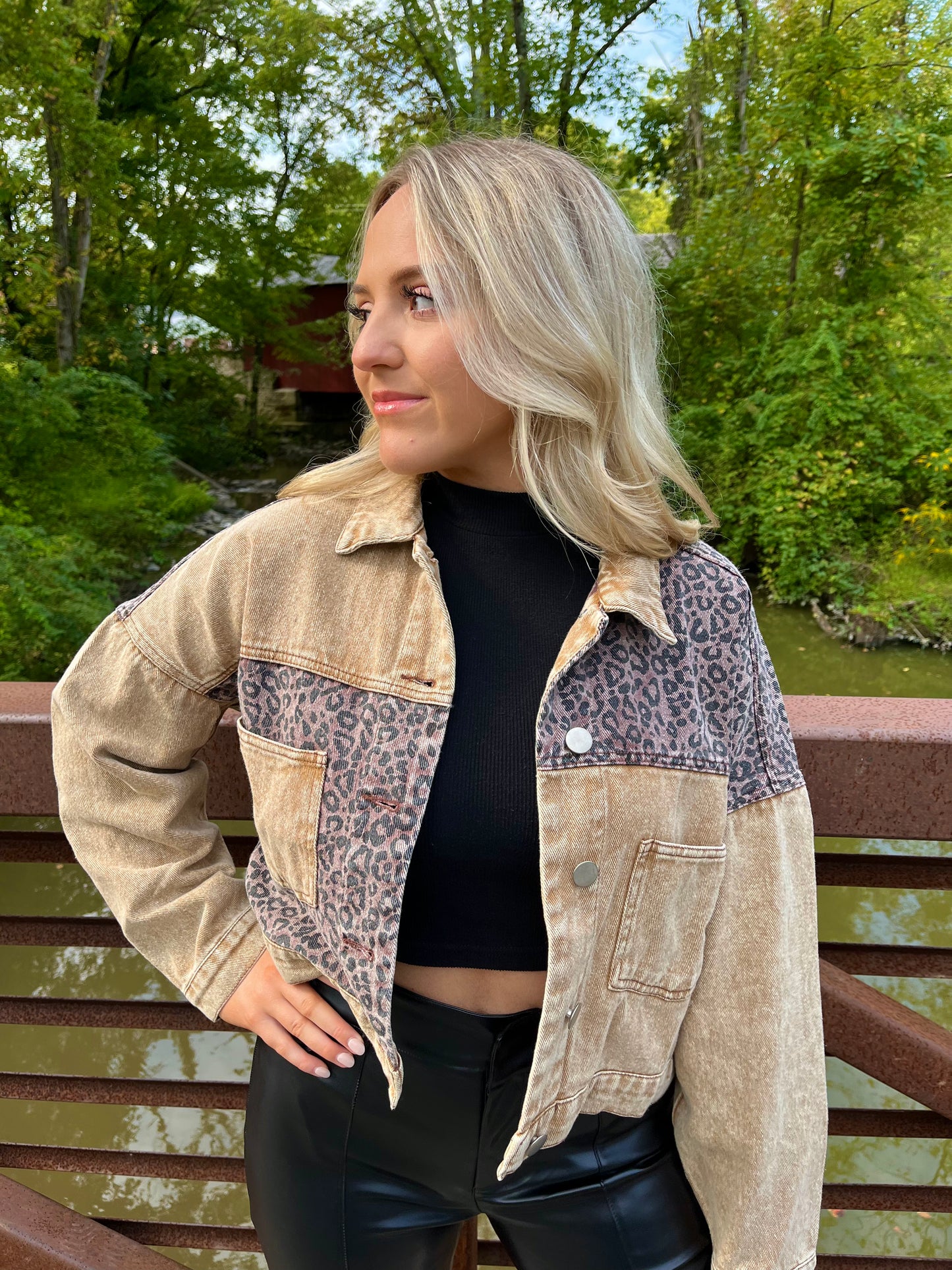 Leopard Denim Jacket