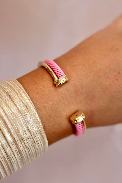 Cable Bracelet-Pink