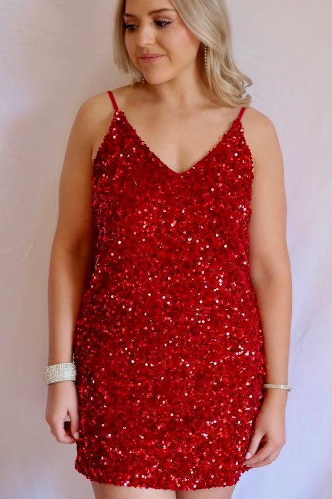 Red Sequin Dress